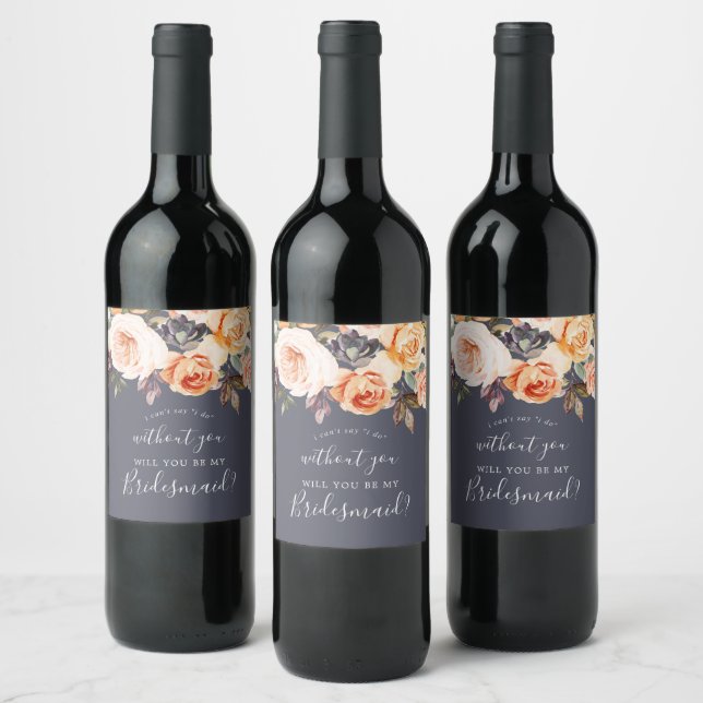 Rótulo De Garrafa De Cerveja Florais Russos da Terra | Proposta de Bridesmaid R (Garrafas)