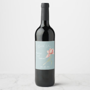 Rótulo De Garrafa De Cerveja Floral Aquarela Pêssego 