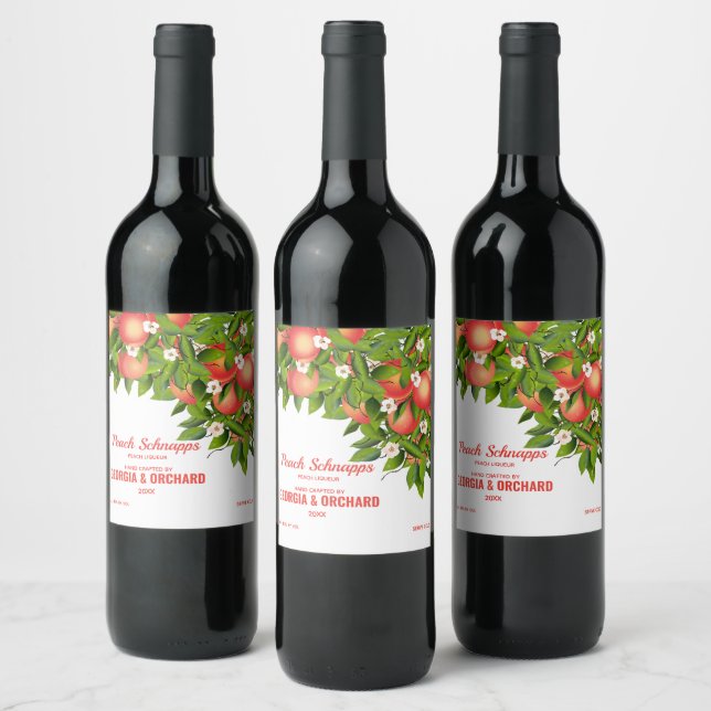 Rótulo De Garrafa De Cerveja Floral de Fruta de Pêssego (Garrafas)
