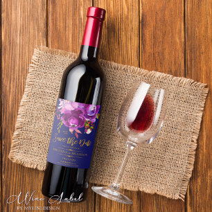 Rótulo De Garrafa De Cerveja Floral Dourado Vermelho Puro e Brilhante Salva a D