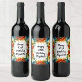 Rótulo De Garrafa De Cerveja Floral Geométrico de Verão no Quintal