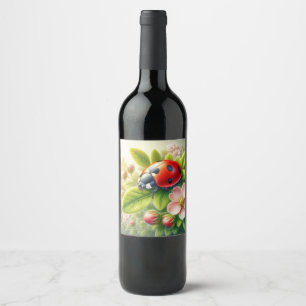 Rótulo De Garrafa De Cerveja Floral/primavera ladybug trabalho de arte