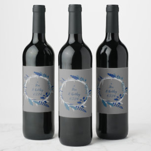 Rótulo De Garrafa De Cerveja Flores bonito de Design Moderno de Wreath