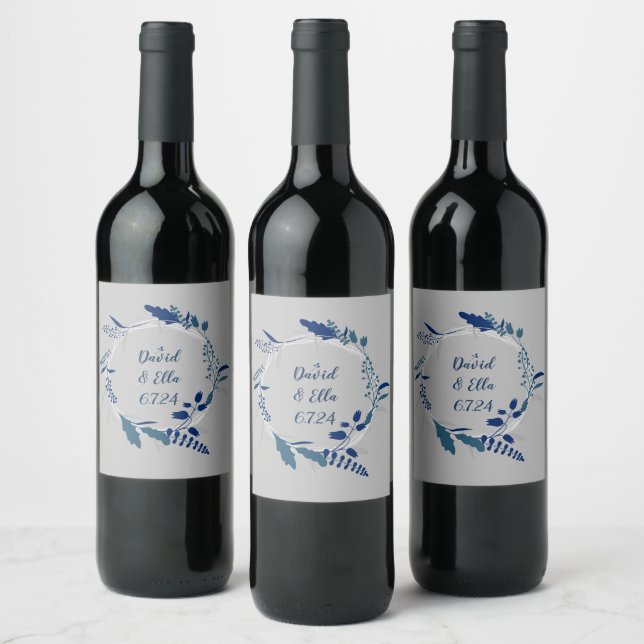 Rótulo De Garrafa De Cerveja Flores bonito de Design Moderno de Wreath (Garrafas)