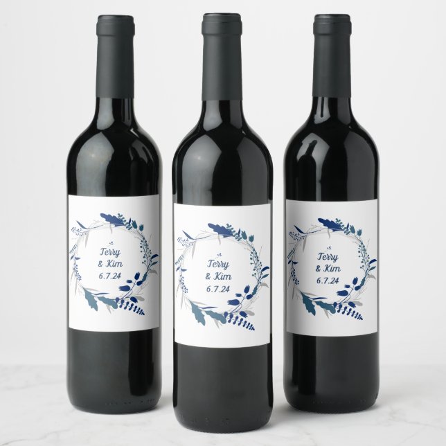 Rótulo De Garrafa De Cerveja Flores bonito de Design Moderno de Wreath (Garrafas)