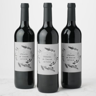 Rótulo De Garrafa De Cerveja Flores bonito de Design Moderno de Wreath