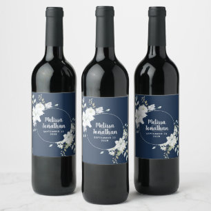 Rótulo De Garrafa De Cerveja Flores brancas aquarela romântica casamento person