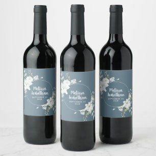 Rótulo De Garrafa De Cerveja Flores brancas aquarela romântica casamento person