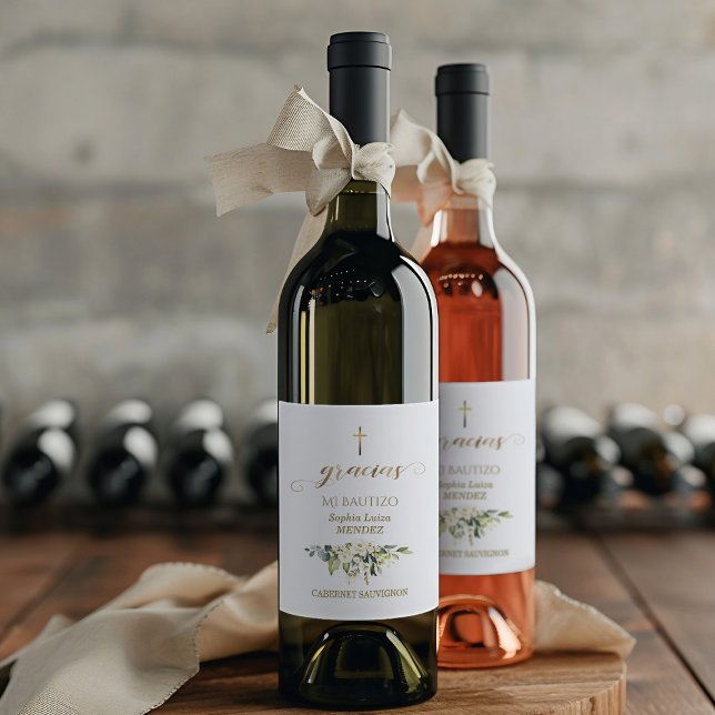 Rótulo De Garrafa De Cerveja Flores brancas espanholas Gracias Calliografia Bau (Criador carregado)