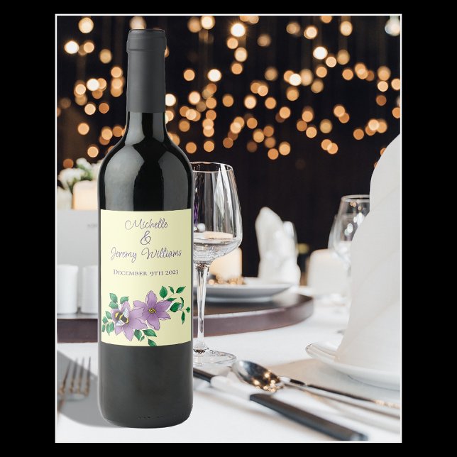 Rótulo De Garrafa De Cerveja Flores de Lavanda de mamangabas amarelas (Criador carregado)