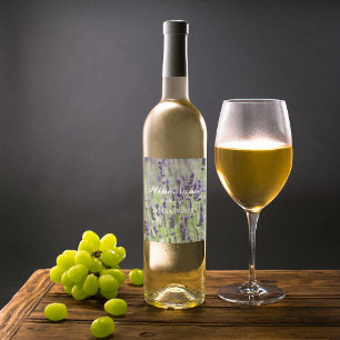 Rótulo De Garrafa De Cerveja Flores de Lavanda Roxas Foto Personalizada