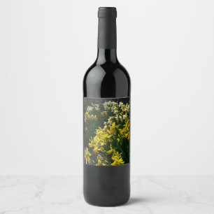 Rótulo De Garrafa De Cerveja Flores de primavera de Daffodils Amarelos e Branco