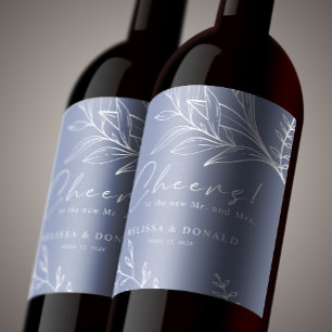 Rótulo De Garrafa De Cerveja Flores de Vinca Roxa Casamento Boho