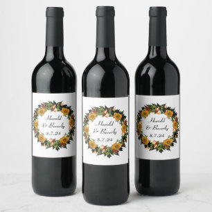 Rótulo De Garrafa De Cerveja Flores Florais Modernas Flores Presentes