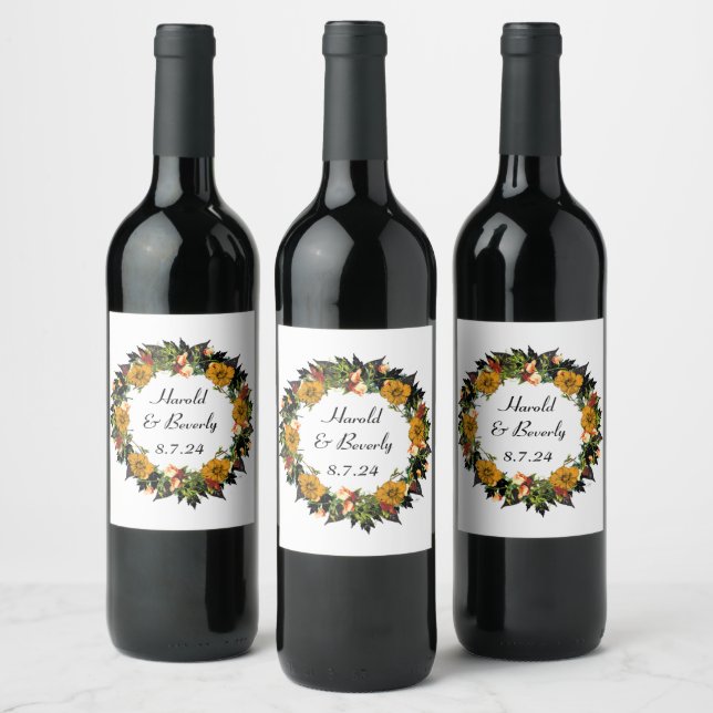 Rótulo De Garrafa De Cerveja Flores Florais Modernas Flores Presentes (Garrafas)