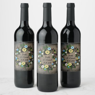 Rótulo De Garrafa De Cerveja Flores Florais Modernas Flores Presentes