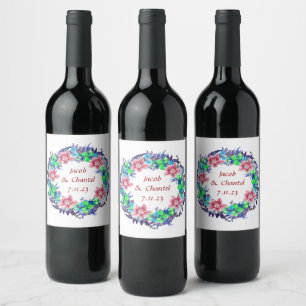 Rótulo De Garrafa De Cerveja Flores Florais Modernas Flores Presentes