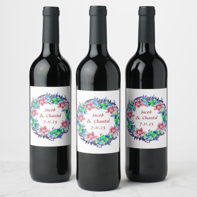 Rótulo De Garrafa De Cerveja Flores Florais Modernas Flores Presentes (Garrafas)