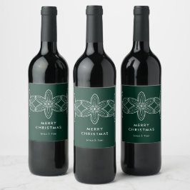 Rótulo De Garrafa De Cerveja Flores minimalistas modernas de Feliz Natal
