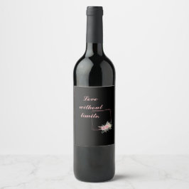 Rótulo De Garrafa De Cerveja Flores Negras Bonitas, Adoro uma citação