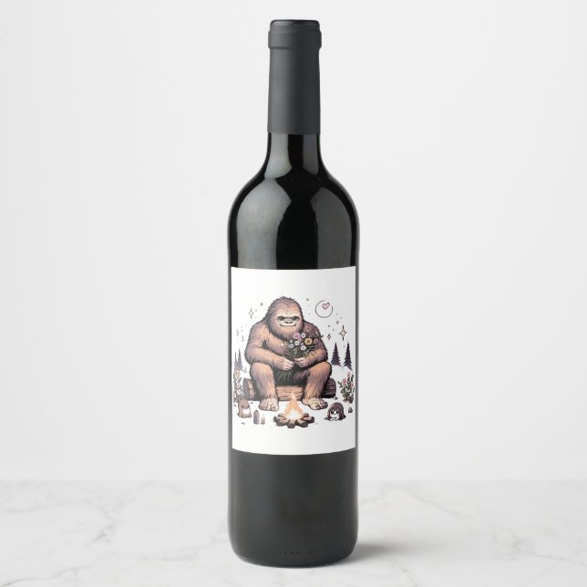 Rótulo De Garrafa De Cerveja Flores Sasquatch Holding (Frente)