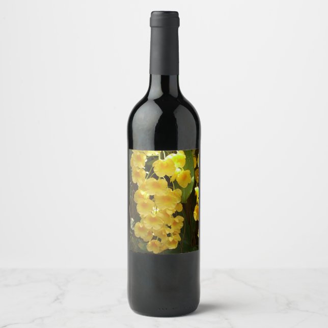 Rótulo De Garrafa De Cerveja Flores Tropicais das Orquídeas Amarelas de Pé (Frente)