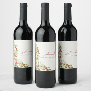 Rótulo De Garrafa De Cerveja Flores Vermelhas Doces de Morango Silvestre Casame