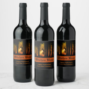 Rótulo De Garrafa De Cerveja Floresta Assombrada de Halloween
