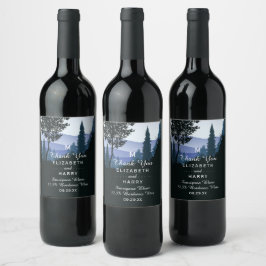 Rótulo De Garrafa De Cerveja Floresta de Madeira Azul, Casamento Russo