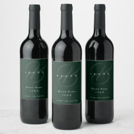 Rótulo De Garrafa De Cerveja Floresta Profunda Verde Minimalista Monograma Eleg
