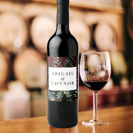 Rótulo De Garrafa De Cerveja Floresta russa Tartan Xadrez Vermelha Preta Verde