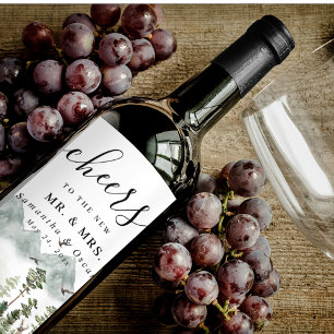 Rótulo De Garrafa De Cerveja Floresta Verde Moderna Árvores Aquáticas