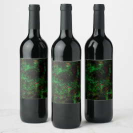 Rótulo De Garrafa De Cerveja Flutuação das manchas escuras em verde-vivo e verm