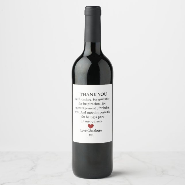 Rótulo De Garrafa De Cerveja fofo obrigado amor personalizado  (Frente)