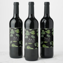 Rótulo De Garrafa De Cerveja Folha de Monstera Adansonii de Aquarela à Mão para