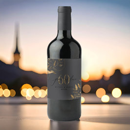 Rótulo De Garrafa De Cerveja Folha de Ouro 60º Aniversário Anos de Amor ID1169