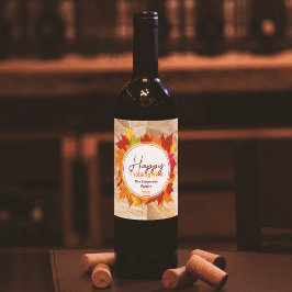 Rótulo De Garrafa De Cerveja Folhas De Mapeamento De Queda Na Textura De Papel,