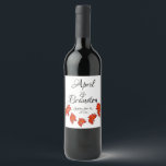 Rótulo De Garrafa De Cerveja Folhas vermelhas<br><div class="desc">Elegante design de outono. Folhas de mapeamento vermelho- personalizáveis para qualquer ocasião</div>