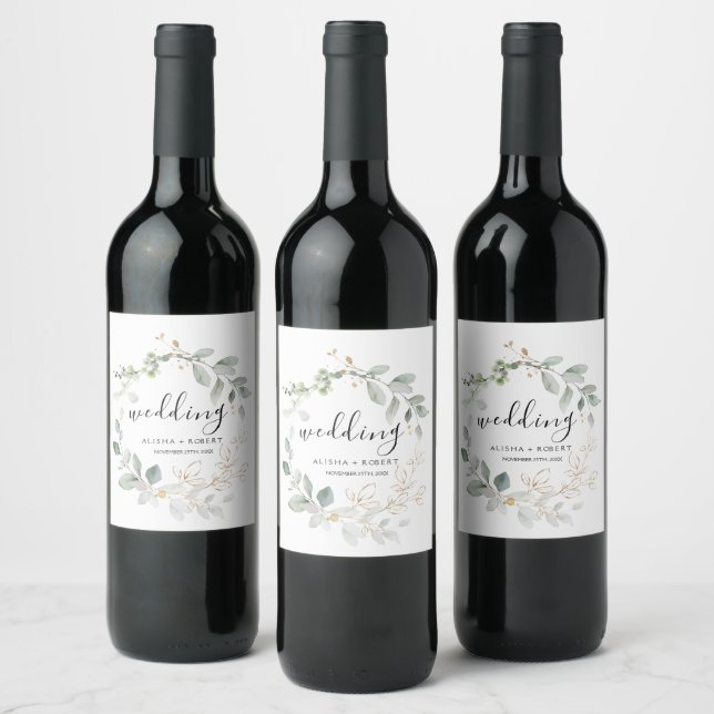 Rótulo De Garrafa De Cerveja Forest Green Wedding (Garrafas)