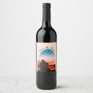 Rótulo De Garrafa De Cerveja foto arco laranja boho salvar data QR moderno