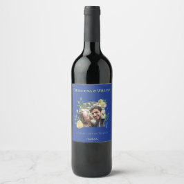 Rótulo De Garrafa De Cerveja Foto Casamento Flor de Limão Azul Enfeitiçado