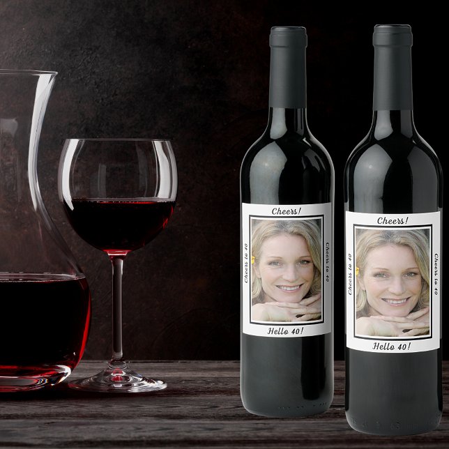 Rótulo De Garrafa De Cerveja Foto de aniversário de 40 anos anima para 40 (Criador carregado)