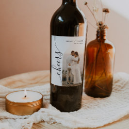 Rótulo De Garrafa De Cerveja Foto de Casamento Arquivo de Script Vertical