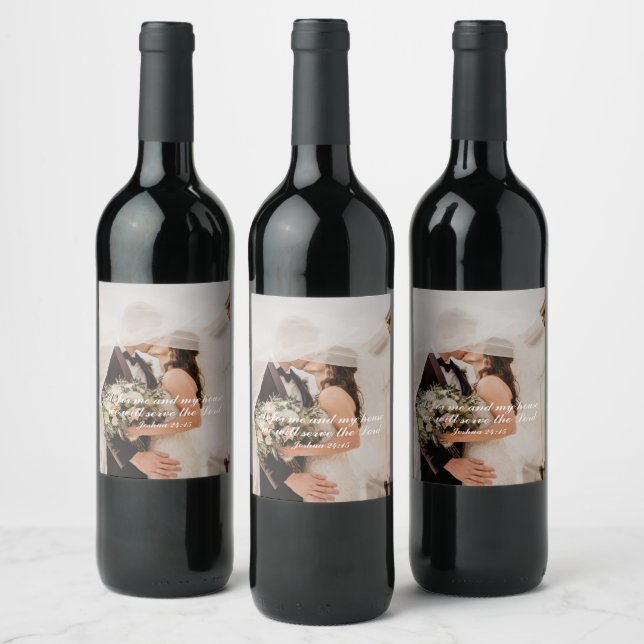 Rótulo De Garrafa De Cerveja Foto de casamento com Escrituras Cristãs (Garrafas)
