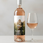 Rótulo De Garrafa De Cerveja Foto de Casamento de Script Simples<br><div class="desc">Adicione sua foto romântica favorita para o seu casamento.</div>