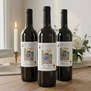 Rótulo De Garrafa De Cerveja Foto De Casamento Do Cartão De Jogada Do Monogram