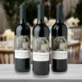 Rótulo De Garrafa De Cerveja Foto de casamento do Ouro 50