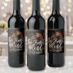 Rótulo De Garrafa De Cerveja Foto de Casamento Perfect Blend