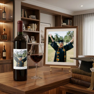 Rótulo De Garrafa De Cerveja Foto de Formatura Moderna Vinho Personalizado Grad