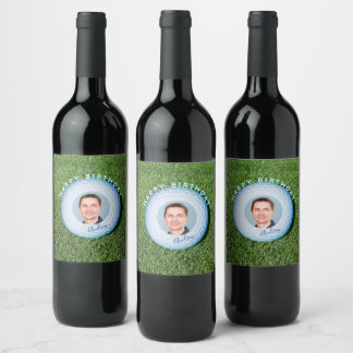Rótulo De Garrafa De Cerveja Foto de Golfer Assinada Golf Ball Aniversário